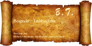 Bognár Teobalda névjegykártya